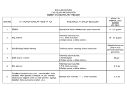 bolu belediyesi yazı işleri müdürlüğü hizmet standartları tablosu