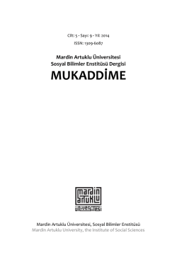 Jenerik Dosyası - Mukaddime Dergisi