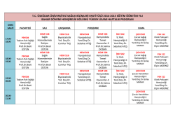 2014-2015 bahar yarıyılı hemşirelik ders programı