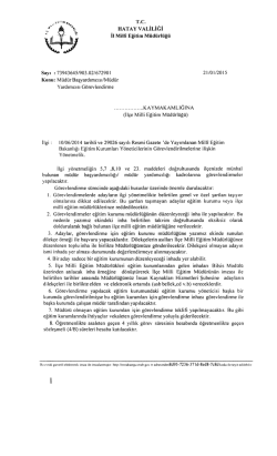 M&uuml;d&uuml;r başyardımcısı/M&uuml;d&uuml;r Yardımcısı G&ouml;revlendirmeleri Uzatma