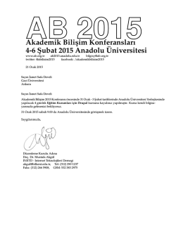 Akademik Bilisim Konferansları 4-6 S&cedil; ubat 2015 Anadolu&uml;Universitesi