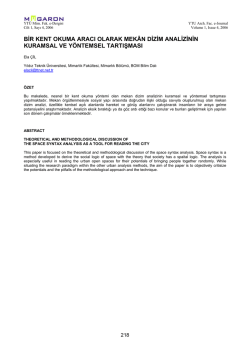 Mekan Dizimi Analiz Y&ouml;ntemiyle Kula Tarihsel Kentinin