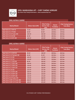 OPEL MARKASINA AİT &ndash; CHİP TUNİNG VERİLERİ