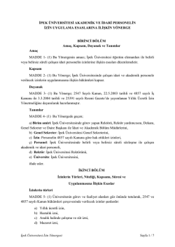 İpek &Uuml;niversitesi İzin Y&ouml;nergesi