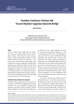 Yeniden Canlanan Türkiye-AB Ticaret İlişkileri Işığında