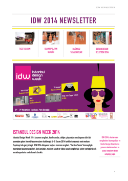 ıdw 2014 newsletter - İstanbul Design Week