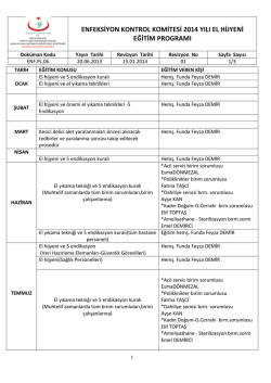 enfeksiyon kontrol komitesi 2014 yılı el hijyeni eğitim programı
