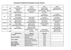 pedagojik formasyon programı ve ders y&uuml;kleri
