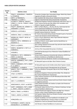 Poster sunumlar - Osmangazi &Uuml;niversitesi