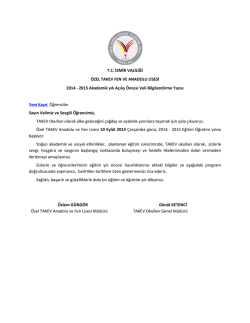 2015 Akademik yılı A&ccedil;ılış &Ouml;ncesi Veli Bilgilendirme
