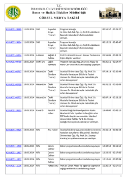 T.C. İSTANBUL &Uuml;NİVERSİTESİ REKT&Ouml;RL&Uuml;Ğ&Uuml; Basın ve Halkla