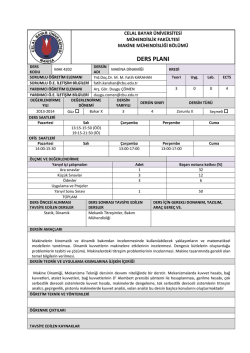 ders planı - Celal Bayar &Uuml;niversitesi