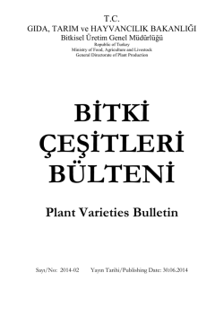 Bitki &Ccedil;eşitleri B&uuml;lteni - TC Gıda Tarım ve Hayvancılık Bakanlığı