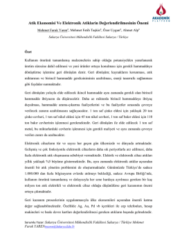 Atık Ekonomisi Ve Elektronik Atıkların