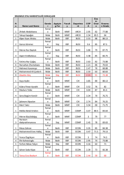 ERASMUS STAJ HAREKETLILIĞI SONU&Ccedil;LARI 1 Zhibek