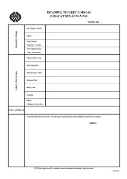ihracat beyannamesi - İstanbul Ticaret Borsası