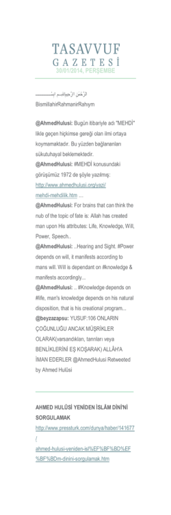 30/01/2014, PERŞEMBE