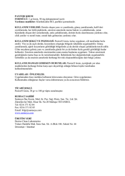 PAXTOR KREM FORM&Uuml;L&Uuml;: 1 gr krem, 50 mg dekspantenol i&ccedil;erir