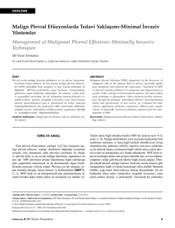 Malign Plevral Ef&uuml;zyonlarda Tedavi Yaklaşımı