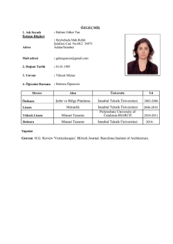 &Ouml;zge&ccedil;miş (CV) - İstanbul Yeni Y&uuml;zyıl &Uuml;niversitesi