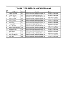 felsefe ve din bilimleri doktora programı