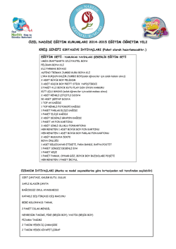 Kreş İhtiya&ccedil; Listesi