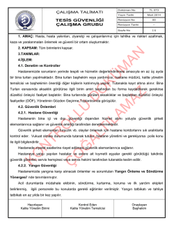 Tesis G&uuml;venliği &Ccedil;alışma Grubu Talimatı