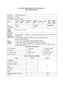 Kalıp Hazırlama - İstanbul Şişli Meslek Y&uuml;ksekokulu