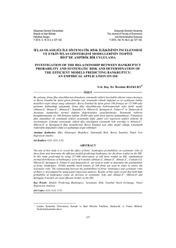 İflas Olasılığı İle Sistematik Risk İlişkisinin İncelenmesi ve Etkin İflas