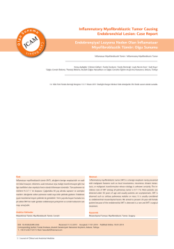 Inflammatory Myofibroblastic Tumor Causing Endobronchial Lesion