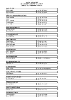 TIP FAK&Uuml;LTESİ Aliye CANBEK : 0 224 295 00 85 Ece HOCAOĞLU