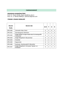 farmakognozi anabilim dalı