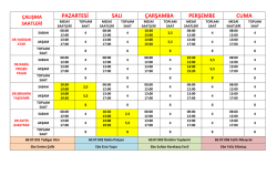 pazartesi salı &ccedil;arşamba perşembe cuma