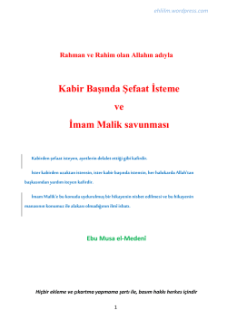 Kabir Başında Şefaat İsteme ve İmam Malik