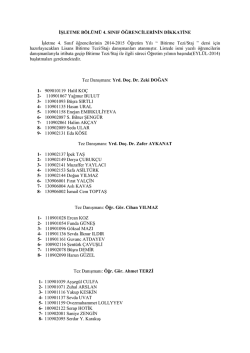 İŞLETME B&Ouml;L&Uuml;M&Uuml; 4. SINIF &Ouml;ĞRENCİLERİNİN DİKKATİNE İşletme