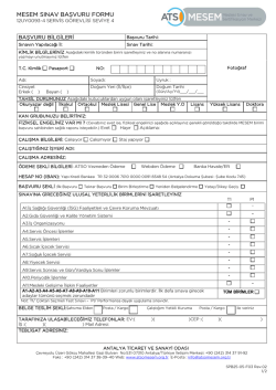 MESEM SINAV BAŞVURU FORMU - ATSO Mesleki Sınav ve
