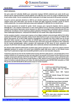 G&uuml;nl&uuml;k B&uuml;lten - Turkborsa.net