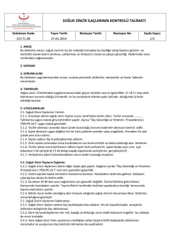 soğuk zincir ila&ccedil;larının kontrol&uuml; talimatı