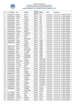 KASIM DÖNEMİ PF-9 (CUMARTESİ GÜNÜ) GRUBU - KLU