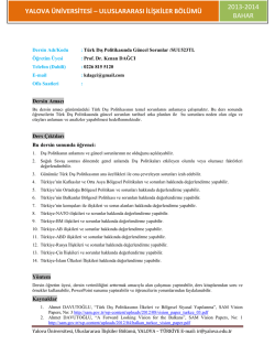suu 523 tl t&uuml;rk dış politikasında g&uuml;ncel sorunlar