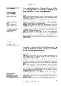 D&uuml;zce Konuralp B&ouml;lgesi Musluk Suyu İle Doğal Kaynak Suyu Ve