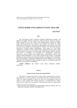 lozan barış antlaşması ve ege adaları