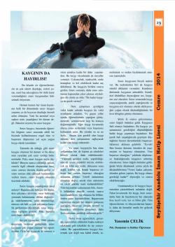 29 S e y d işe h ir A n a d o lu İma m H a tip L ise si C e m re 2 0 1 4