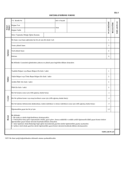 EK-3 DEĞERLENDİRME FORMU