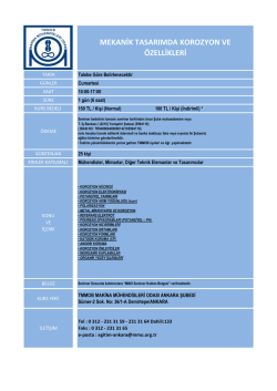 mekanik tasarımda korozyon ve &ouml;zellikleri