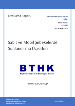 Sonlandırma &Uuml;cretleri Kıyaslama Raporu