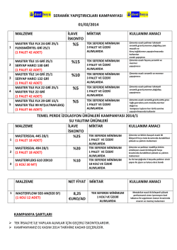 Seramik Yapıştırıcıları Kampanyası