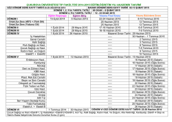 2014-2015 Akademik Takvim - &Ccedil;ukurova &Uuml;niversitesi Tıp Fak&uuml;ltesi