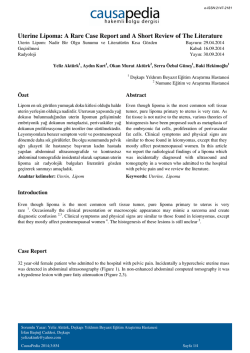 Uterin Lipom: Nadir Bir Olgu Sunumu ve Literat&uuml;r&uuml;n