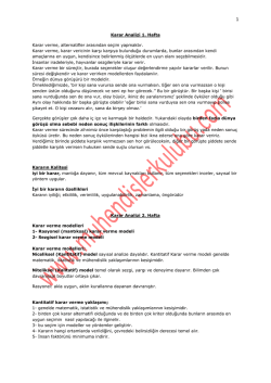 Karar Analizi 1-2-3-4-5